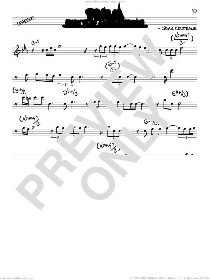 Psalm sheet music for voice and other instruments (real book) by John Coltrane, intermediate skill level