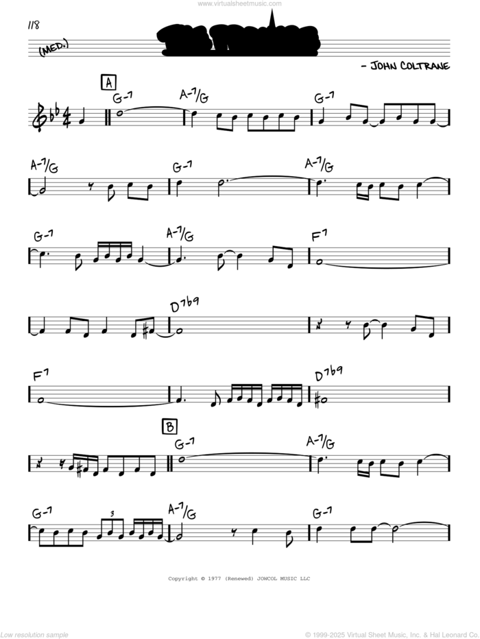 The Promise sheet music for voice and other instruments (real book) by John Coltrane, intermediate skill level