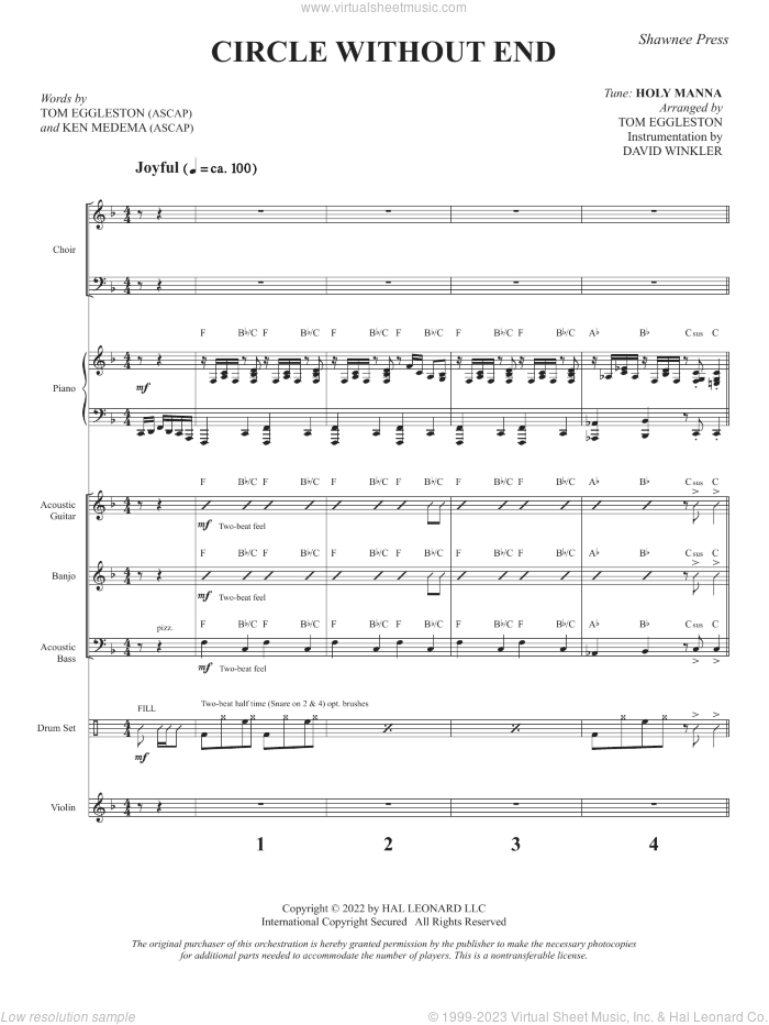 Circle Without End (arr. Tom Eggleston) (COMPLETE) sheet music for orchestra/band by Tom Eggleston, Ken Medema and Tom Eggleston and Ken Medema, intermediate skill level
