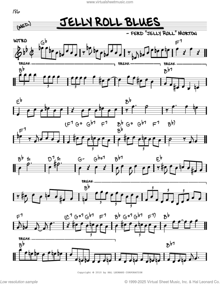 Jelly Roll Blues (arr. Robert Rawlins) sheet music for voice and other instruments (real book with lyrics) by Jelly Roll Morton, Robert Rawlins and Ferd 'Jelly Roll' Morton, intermediate skill level