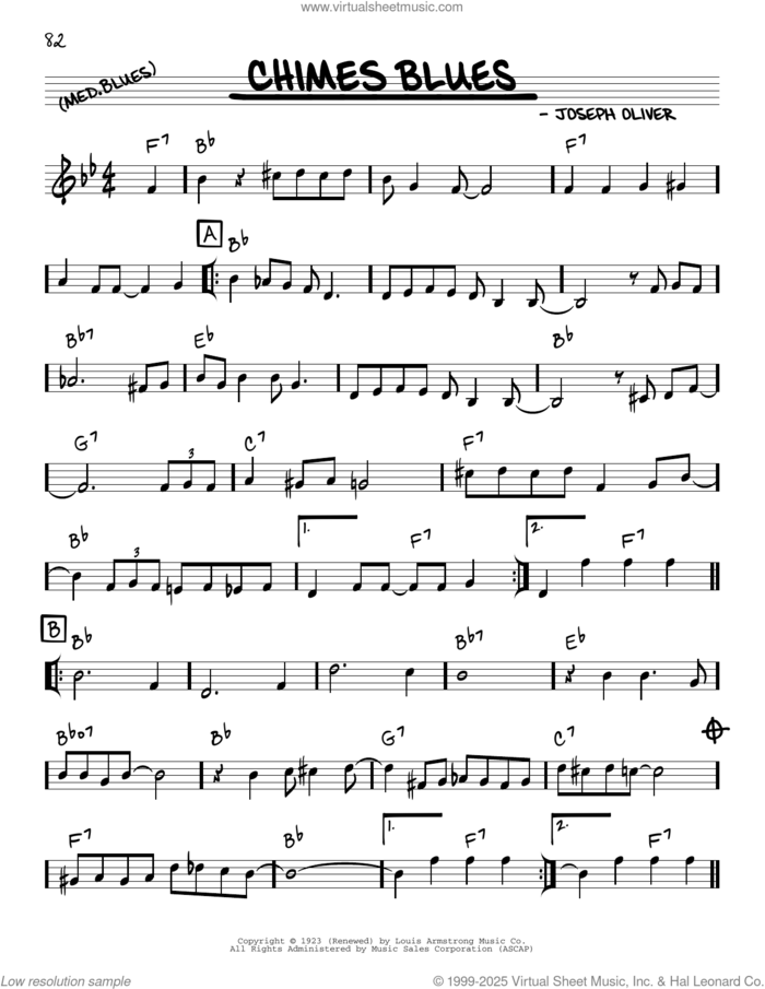 Chimes Blues (arr. Robert Rawlins) sheet music for voice and other instruments (real book with lyrics) by King Oliver, Robert Rawlins and Joseph Oliver, intermediate skill level