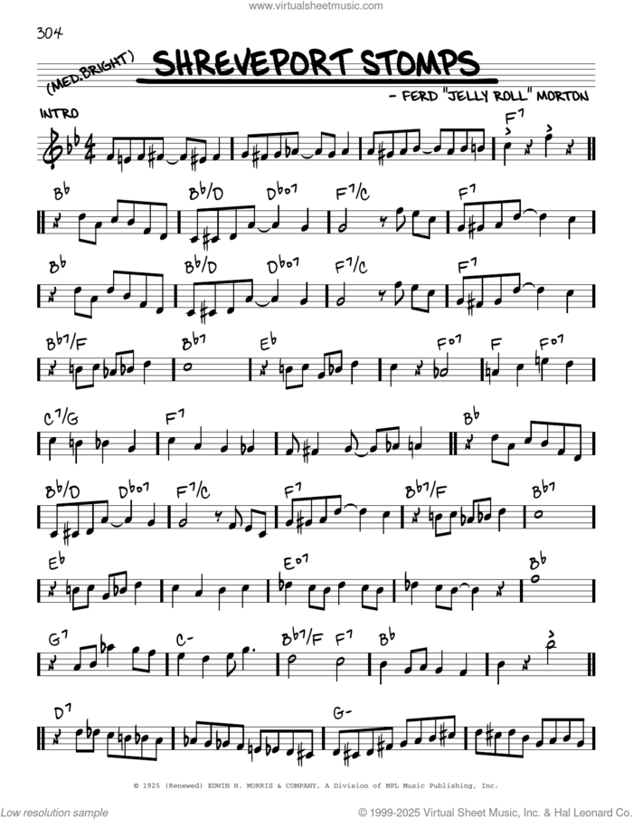 Shreveport Stomps (arr. Robert Rawlins) sheet music for voice and other instruments (real book with lyrics) by Jelly Roll Morton, Robert Rawlins and Ferd 'Jelly Roll' Morton, intermediate skill level