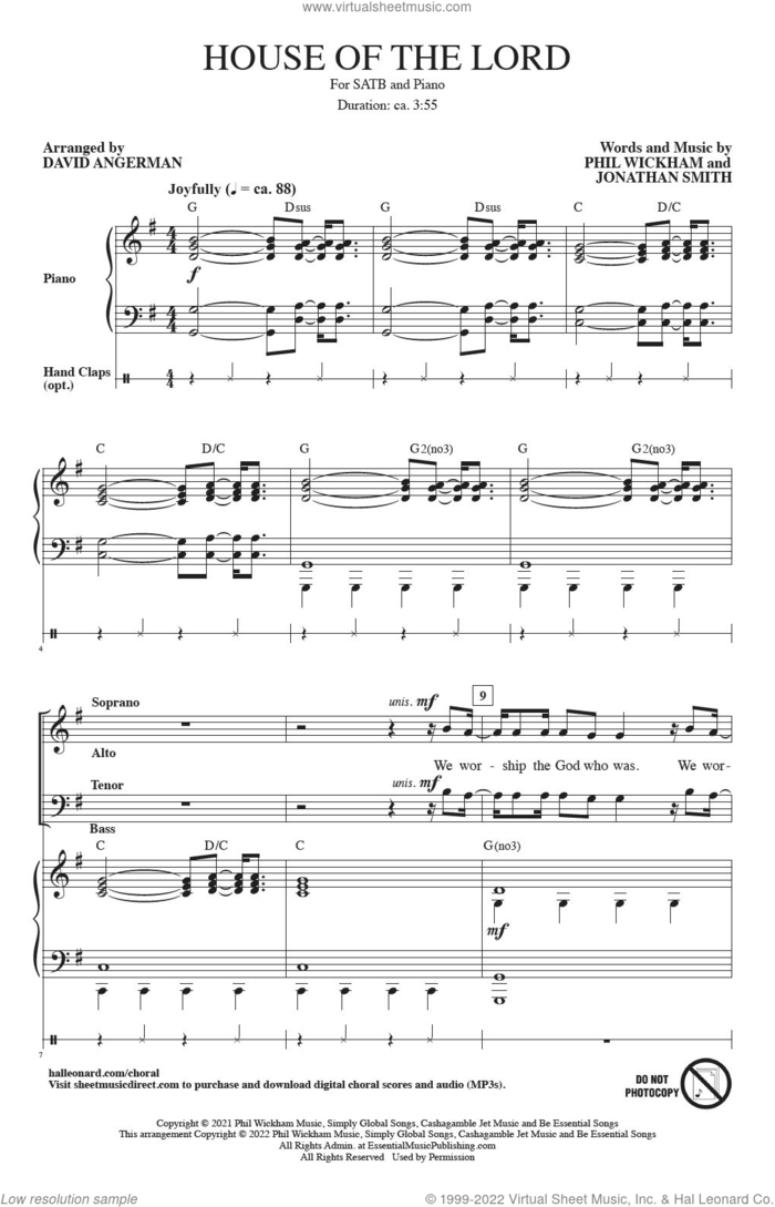 House Of The Lord (arr. David Angerman) sheet music for choir (SATB: soprano, alto, tenor, bass) by Phil Wickham, David Angerman and Jonathan Smith, intermediate skill level