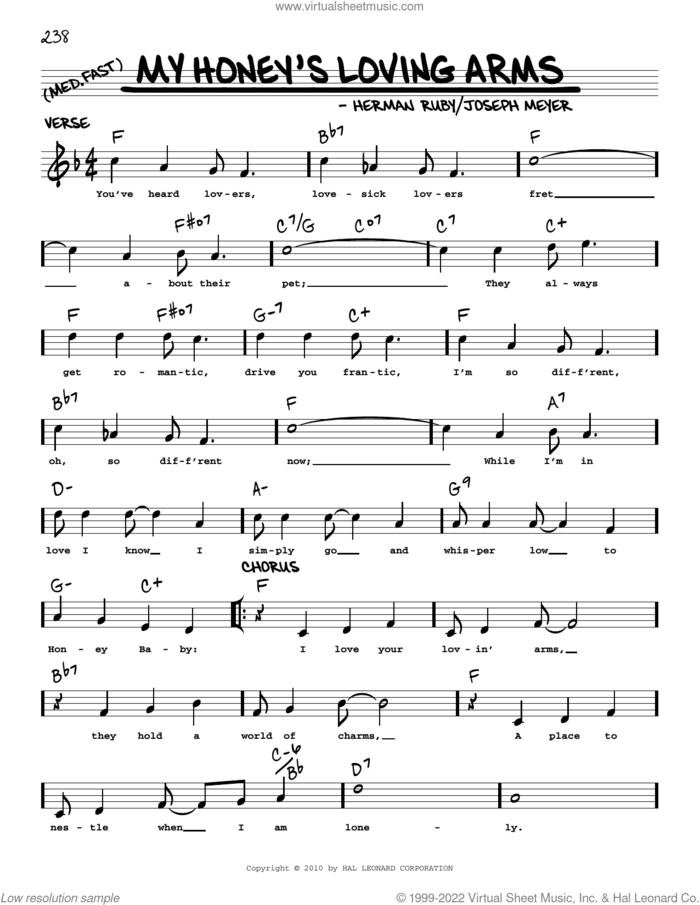 My Honey's Loving Arms (arr. Robert Rawlins) sheet music for voice and other instruments (real book with lyrics) by Joseph Meyer, Robert Rawlins and Herman Ruby, intermediate skill level
