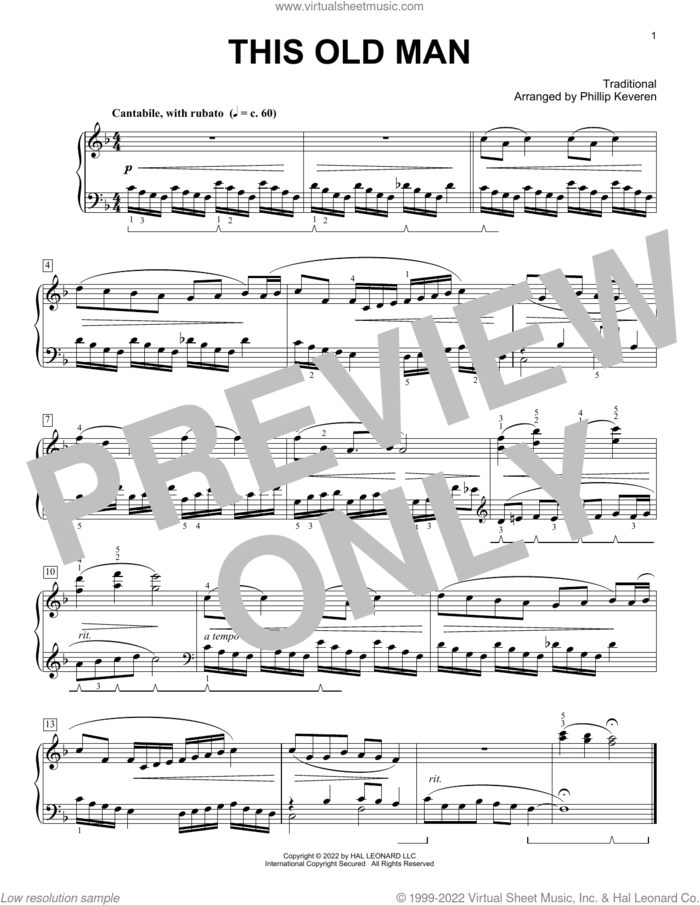 This Old Man (arr. Phillip Keveren) sheet music for piano solo  and Phillip Keveren, intermediate skill level