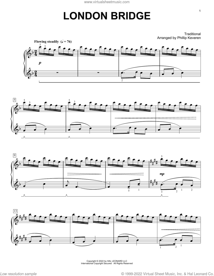 London Bridge (arr. Phillip Keveren) sheet music for piano solo  and Phillip Keveren, intermediate skill level