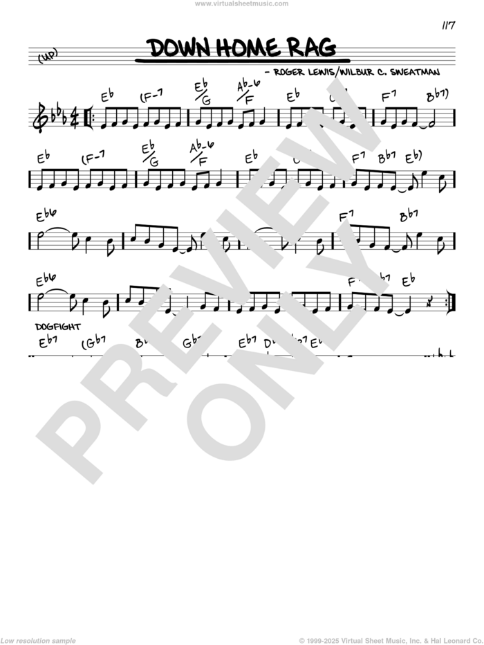 Down Home Rag (arr. Robert Rawlins) sheet music for voice and other instruments (real book with lyrics) by Roger Lewis, Robert Rawlins and Wilbur C. Sweatman, intermediate skill level