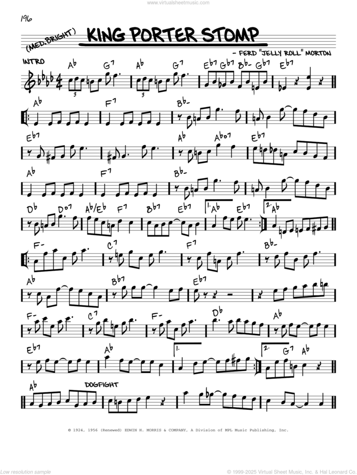 King Porter Stomp (arr. Robert Rawlins) sheet music for voice and other instruments (real book with lyrics) by Jelly Roll Morton, Robert Rawlins, Ferd 'Jelly Roll' Morton, Sid Robin and Sonny Burke, intermediate skill level