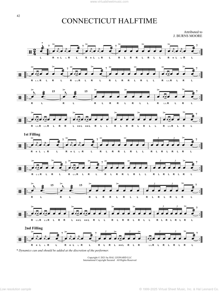 Connecticut Halftime sheet music for Snare Drum Solo (percussions, drums), classical score, intermediate skill level