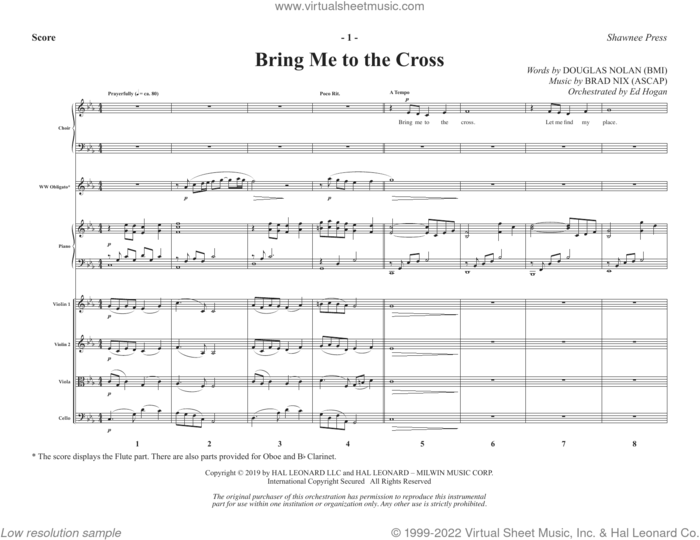 Bring Me to the Cross (COMPLETE) sheet music for orchestra/band by Brad Nix, Douglas Nolan and Douglas Nolan and Brad Nix, intermediate skill level