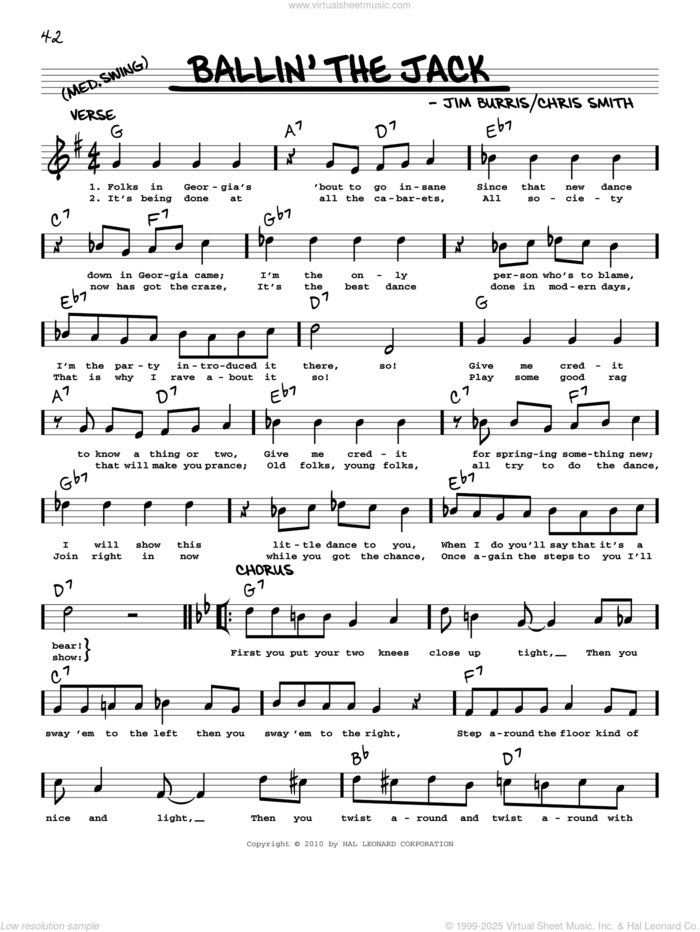 Ballin' The Jack (arr. Robert Rawlins) sheet music for voice and other instruments (real book with lyrics) by Jim Burris, Robert Rawlins and Chris Smith, intermediate skill level