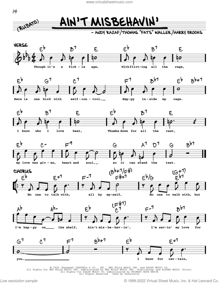 Ain't Misbehavin' (arr. Robert Rawlins) sheet music for voice and other instruments (real book with lyrics) by Hank Williams, Jr., Robert Rawlins, Andy Razaf, Thomas Waller and Harry Brooks, intermediate skill level