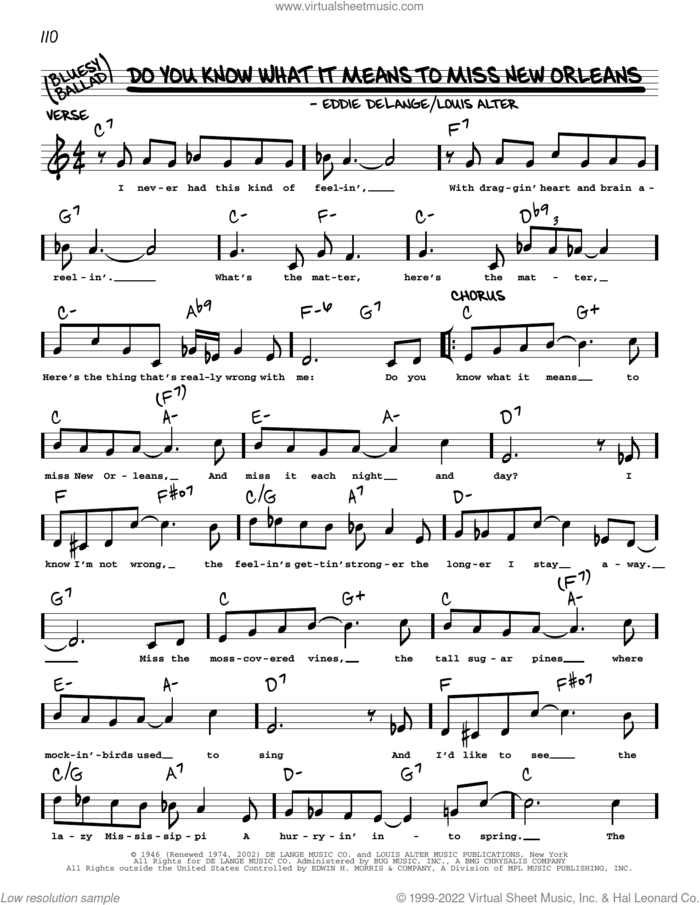 Do You Know What It Means To Miss New Orleans (arr. Robert Rawlins) sheet music for voice and other instruments (real book with lyrics) by Eddie DeLange, Robert Rawlins and Louis Alter, intermediate skill level