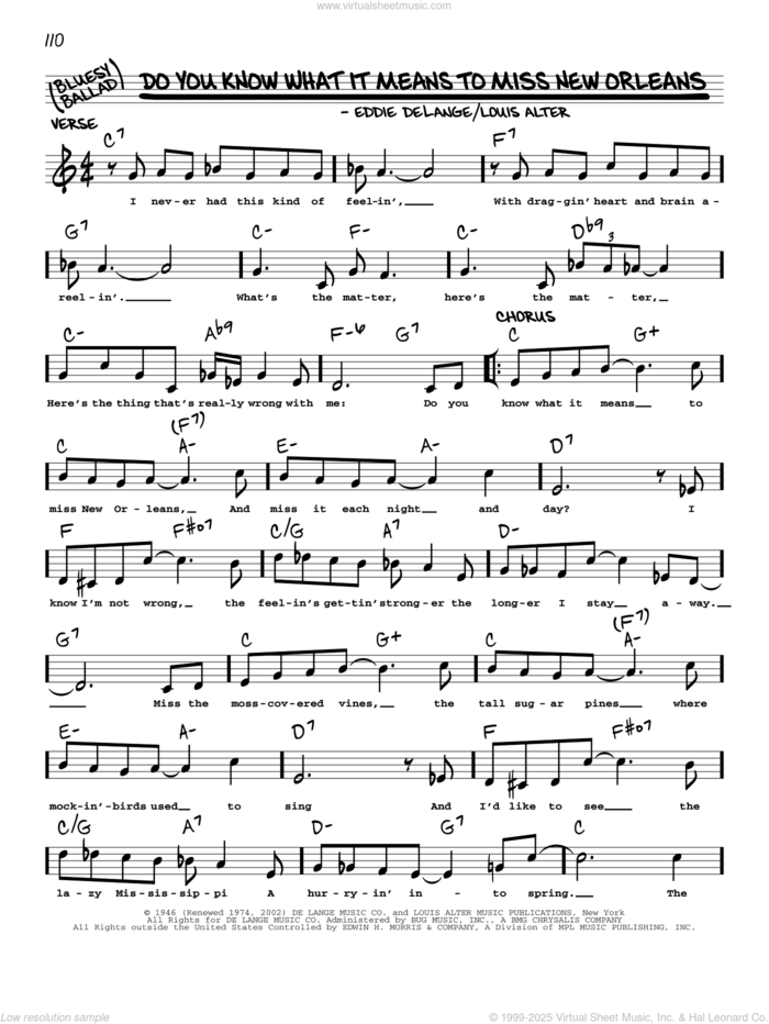 Do You Know What It Means To Miss New Orleans (arr. Robert Rawlins) sheet music for voice and other instruments (real book with lyrics) by Eddie DeLange, Robert Rawlins and Louis Alter, intermediate skill level