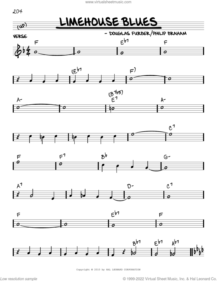 Limehouse Blues (arr. Robert Rawlins) sheet music for voice and other instruments (real book with lyrics) by Douglas Furber, Robert Rawlins and Philip Braham, intermediate skill level