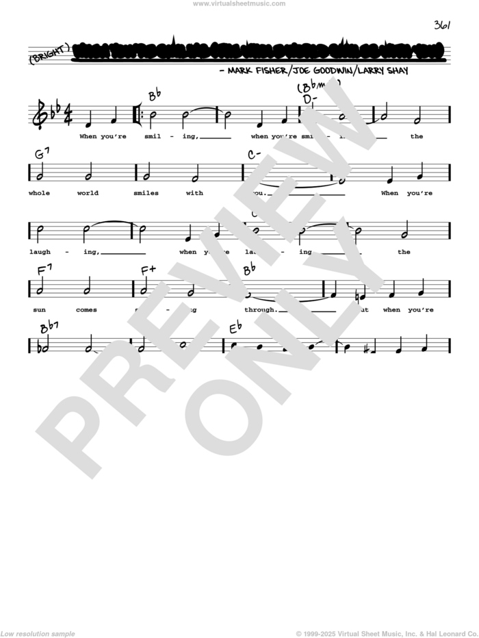 When You're Smiling (The Whole World Smiles With You) (arr. Robert Rawlins) sheet music for voice and other instruments (real book with lyrics) by Joe Goodwin, Robert Rawlins, Larry Shay and Mark Fisher, intermediate skill level