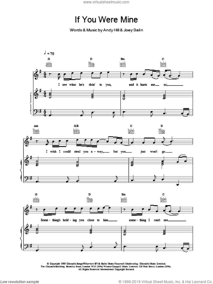 If You Were Mine sheet music for voice, piano or guitar by Boyzone, intermediate skill level