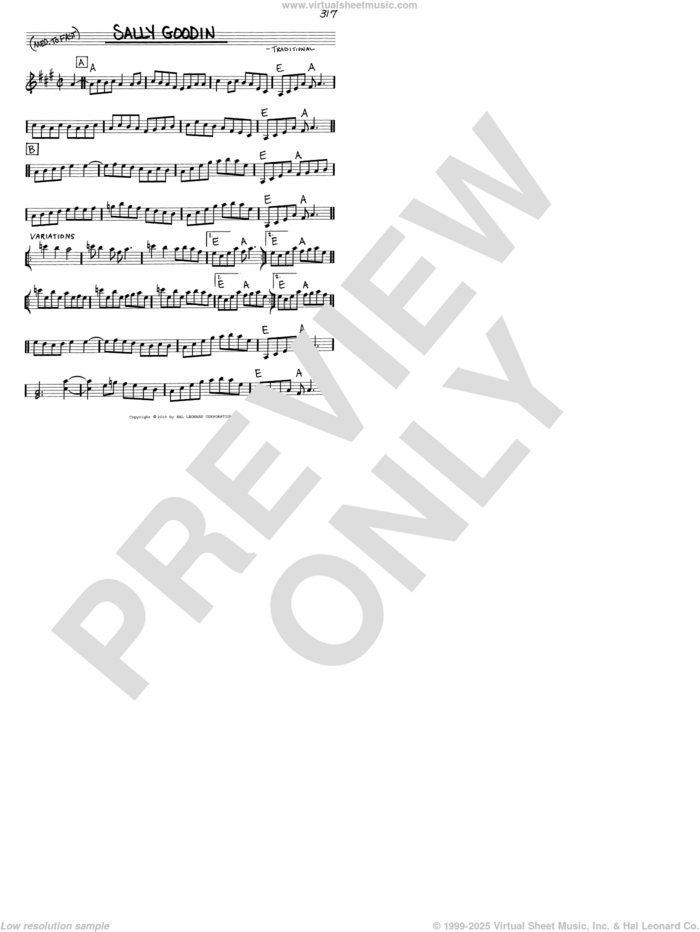 Sally Goodin sheet music for voice and other instruments (real book with lyrics), intermediate skill level