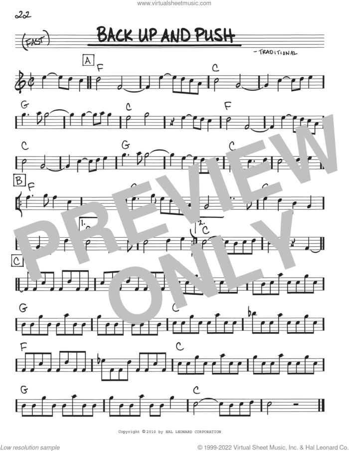 Back Up And Push sheet music for voice and other instruments (real book with lyrics), intermediate skill level
