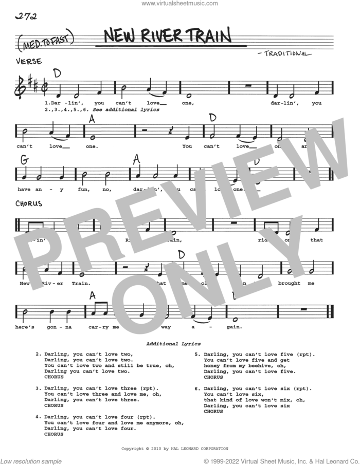 New River Train sheet music for voice and other instruments (real book with lyrics), intermediate skill level