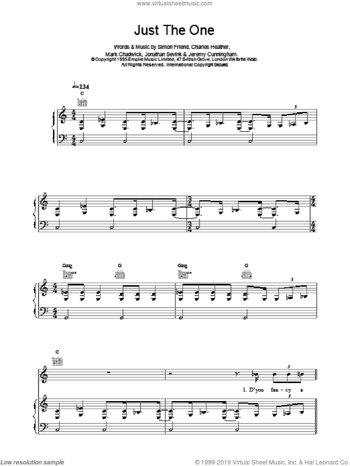 Just The One sheet music for voice, piano or guitar by The Levellers, intermediate skill level