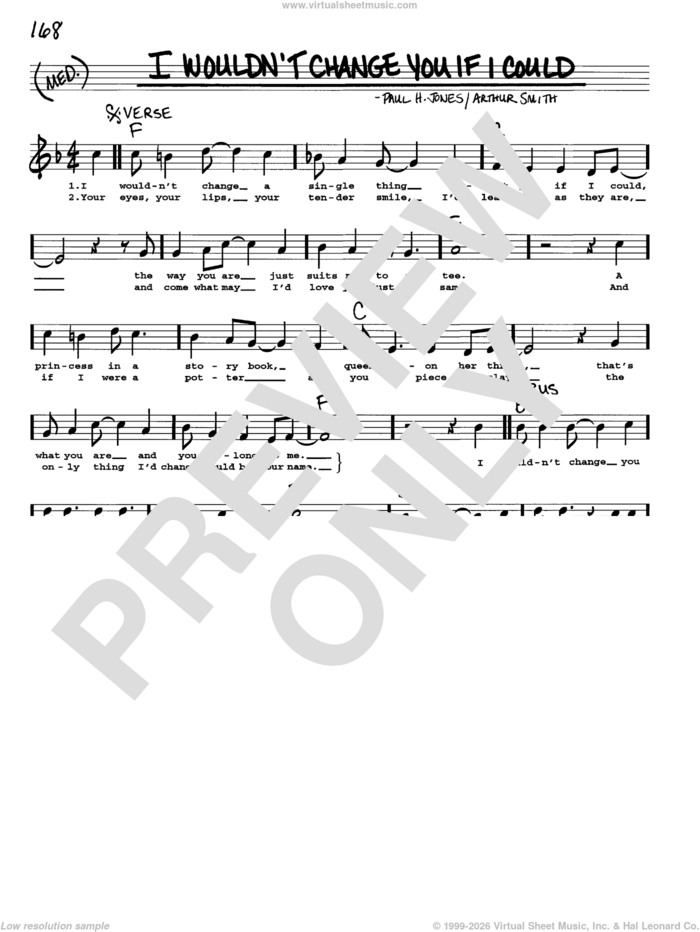 I Wouldn't Change You If I Could sheet music for voice and other instruments (real book with lyrics) by Ricky Skaggs, Arthur Smith and Paul H. Jones, intermediate skill level