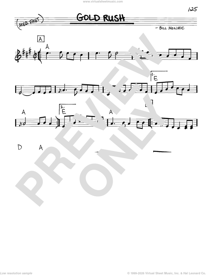 Gold Rush sheet music for voice and other instruments (real book with lyrics) by Bill Monroe and Dan Crary, intermediate skill level