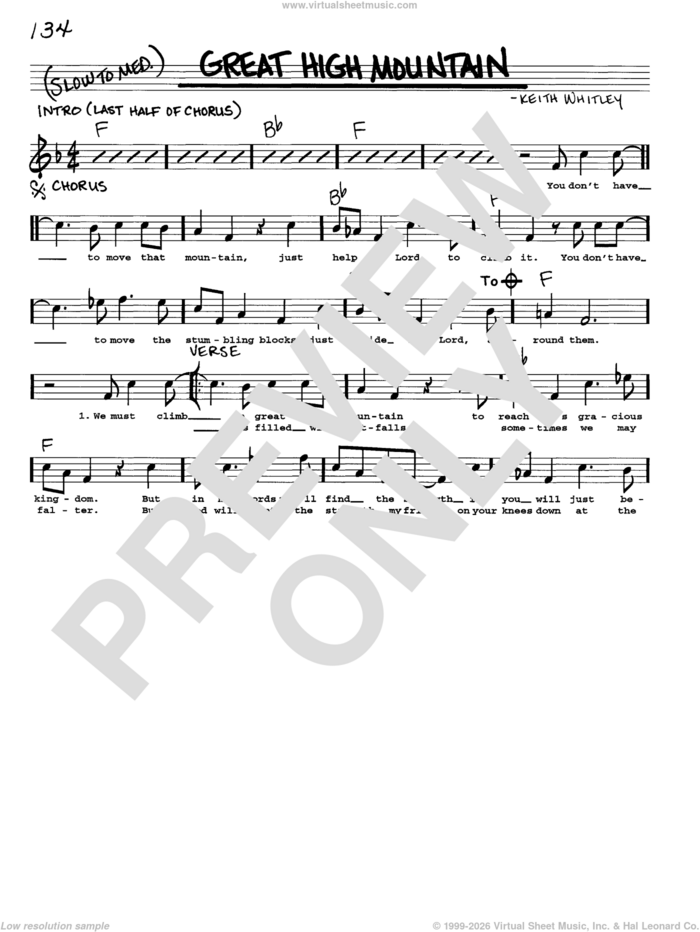 Great High Mountain sheet music for voice and other instruments (real book with lyrics) by Jack White and Ralph Stanley, intermediate skill level