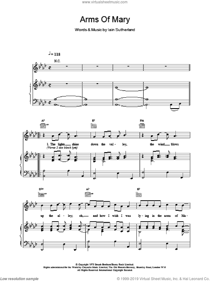 Arms Of Mary sheet music for voice, piano or guitar by Boyzone, intermediate skill level