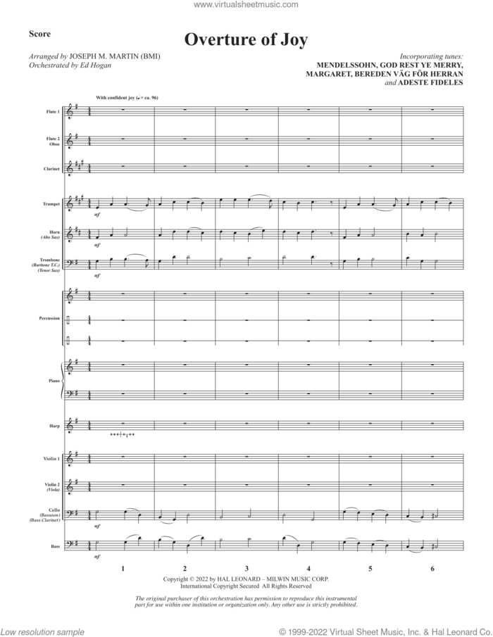 A Weary World Rejoices (A Chamber Cantata For Christmas) (COMPLETE) sheet music for orchestra/band by Joseph M. Martin, intermediate skill level
