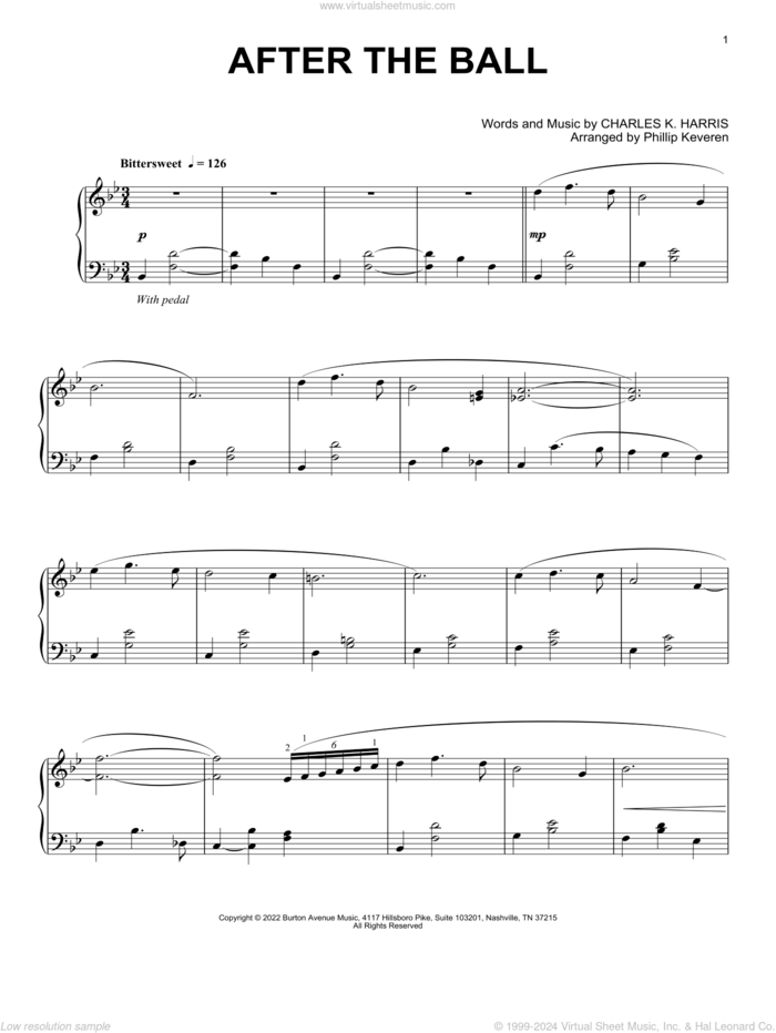 After The Ball (arr. Phillip Keveren) sheet music for piano solo by Charles K. Harris and Phillip Keveren, intermediate skill level