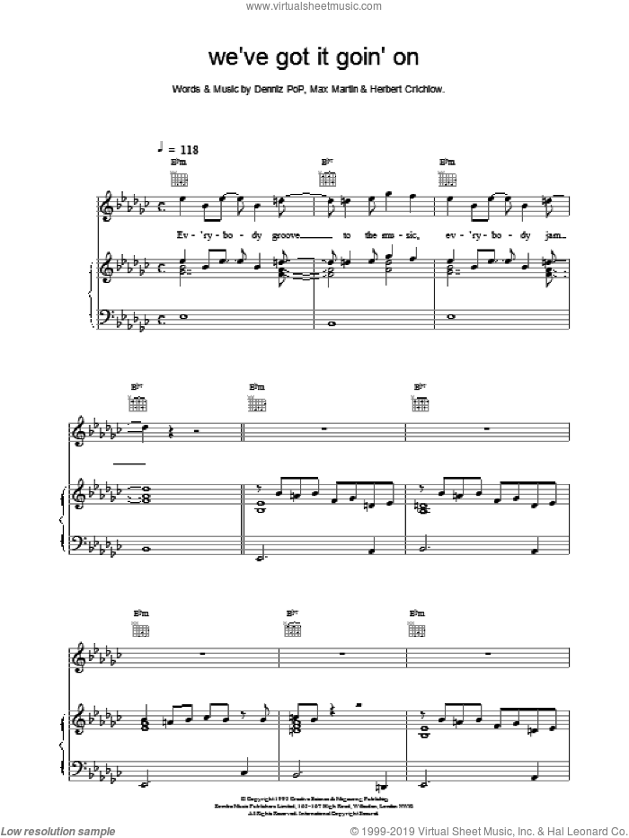We've Got It Goin' On sheet music for voice, piano or guitar by Backstreet Boys, intermediate skill level