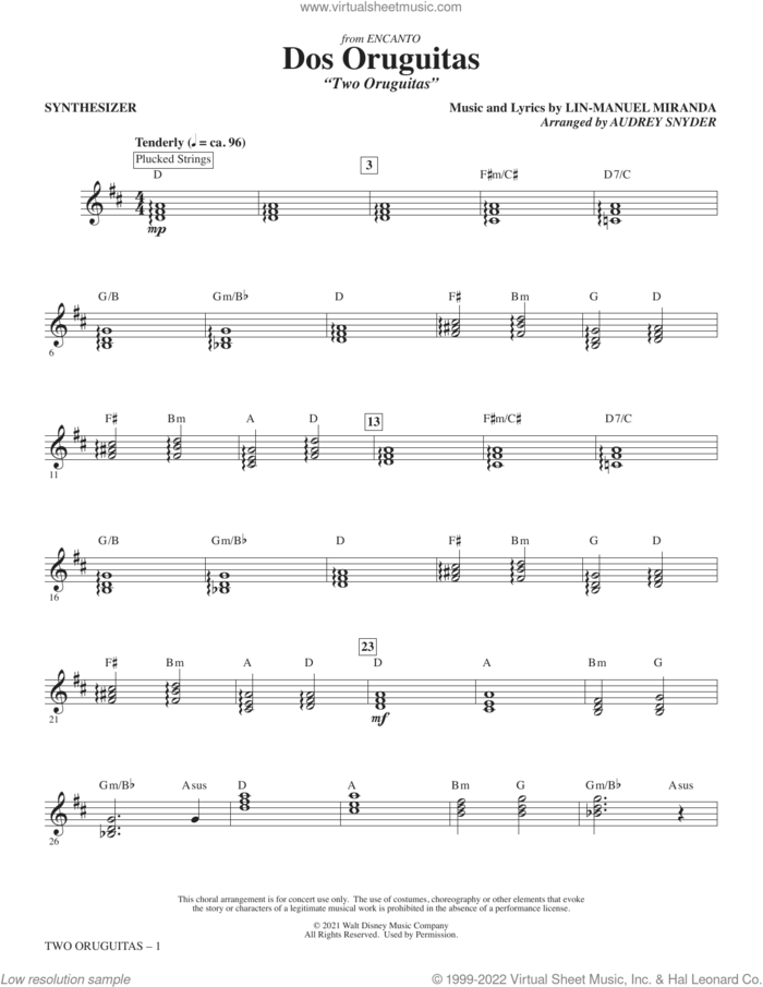Dos/Two Oruguitas (from Encanto) (arr. Audrey Snyder) (complete set of parts) sheet music for orchestra/band by Lin-Manuel Miranda and Audrey Snyder, intermediate skill level