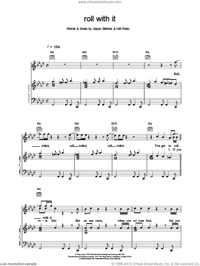 Roll With It sheet music for voice, piano or guitar by Backstreet Boys, intermediate skill level