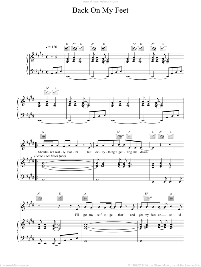 Back On My Feet sheet music for voice, piano or guitar by Wet Wet Wet, intermediate skill level