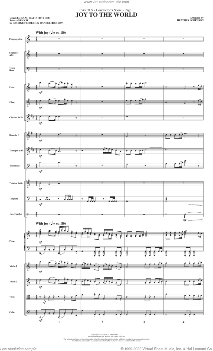 Carols (A Cantata for Congregation and Choir) (Orchestra) (COMPLETE) sheet music for orchestra/band by Heather Sorenson, intermediate skill level