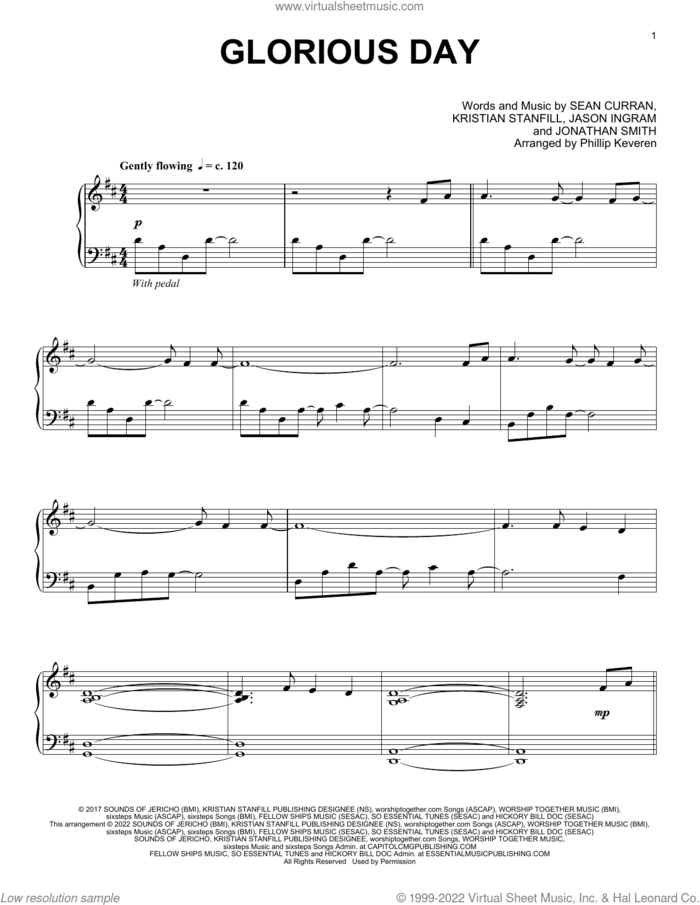 Glorious Day (arr. Phillip Keveren) sheet music for piano solo by Passion, Phillip Keveren, Jason Ingram, Jonathan Smith, Kristian Stanfill and Sean Curran, intermediate skill level