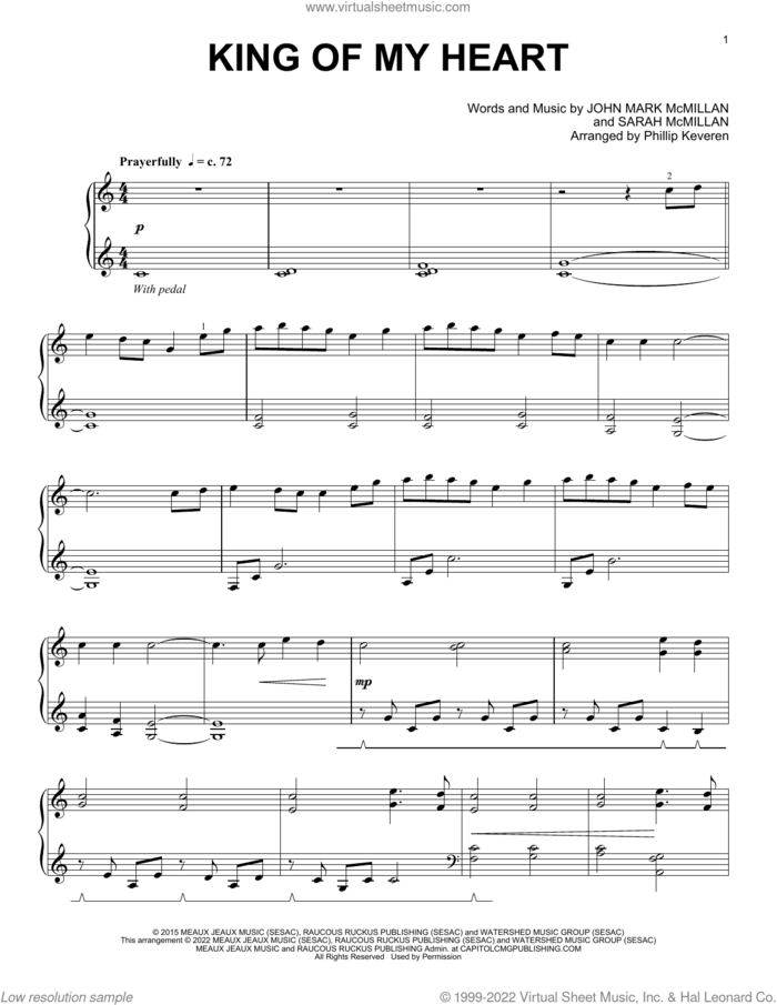 King Of My Heart (arr. Phillip Keveren) sheet music for piano solo by Bethel Music, Phillip Keveren, John Mark McMillan and Sarah McMillan, intermediate skill level