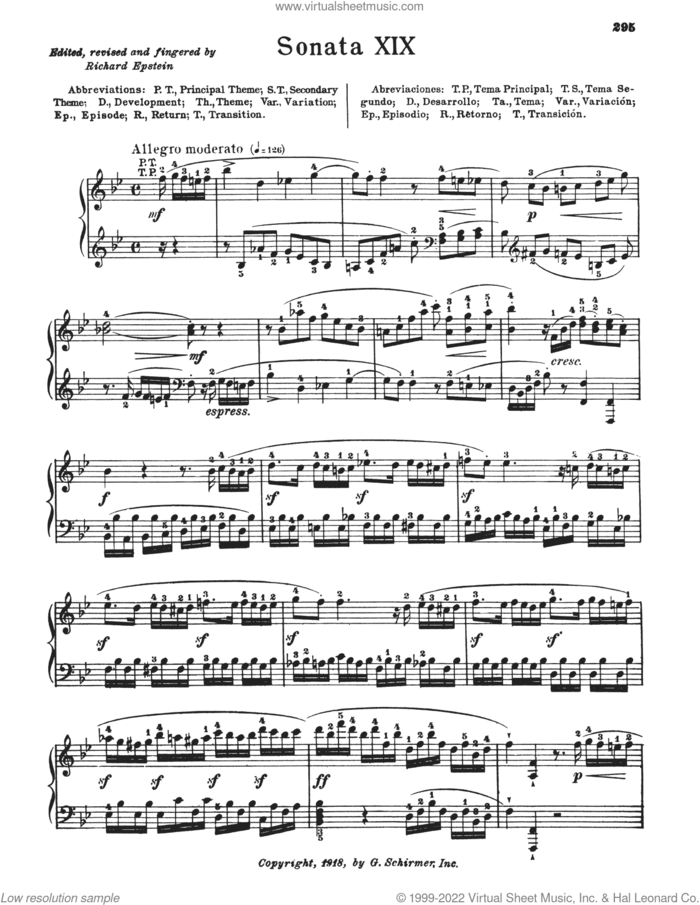 Sonata In B-Flat Major, K. 498a sheet music for piano solo by Wolfgang Amadeus Mozart and Richard Epstein, classical score, intermediate skill level
