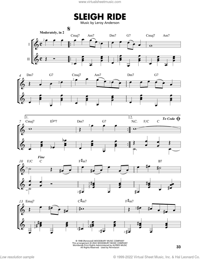 Sleigh Ride (arr. Mark Phillips) sheet music for guitar solo (easy tablature) by Mitchell Parish, Mark Phillips and Leroy Anderson, easy guitar (easy tablature)