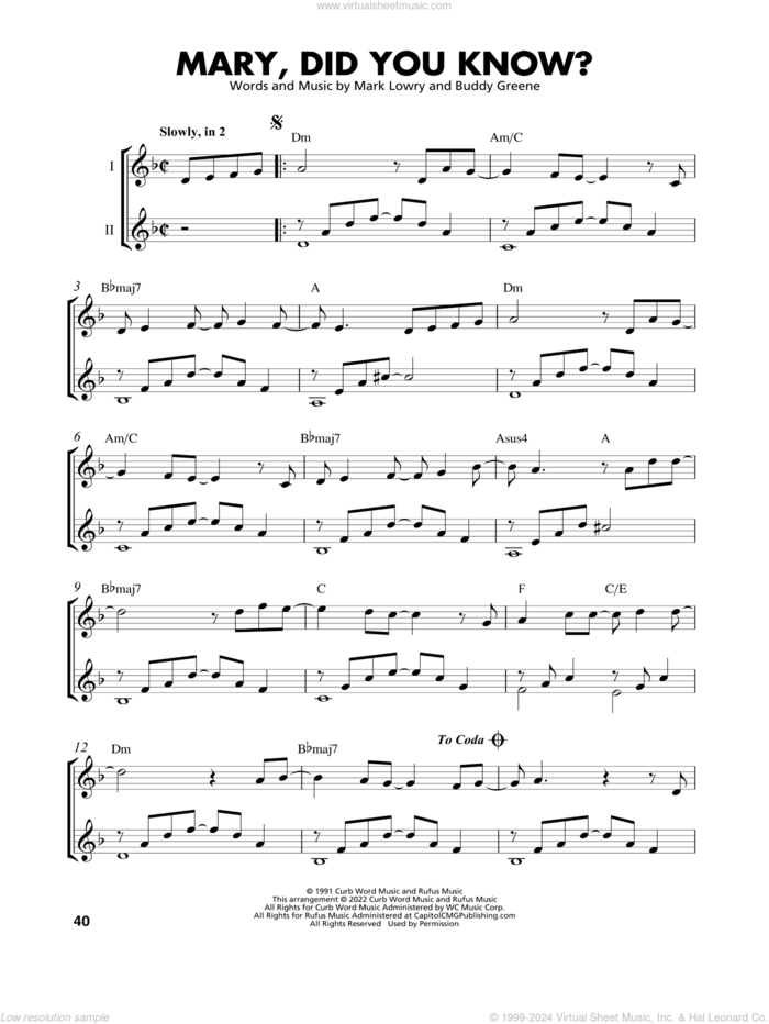 Mary, Did You Know? (arr. Mark Phillips) sheet music for guitar solo (easy tablature) by Buddy Greene, Mark Phillips and Mark Lowry, easy guitar (easy tablature)