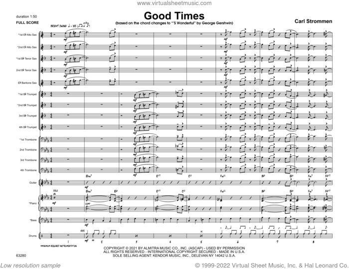 Good Times (COMPLETE) sheet music for jazz band by Carl Strommen, intermediate skill level
