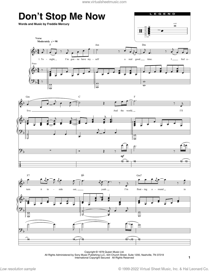 Don't Stop Me Now sheet music for chamber ensemble (Transcribed Score) by Queen and Freddie Mercury, intermediate skill level