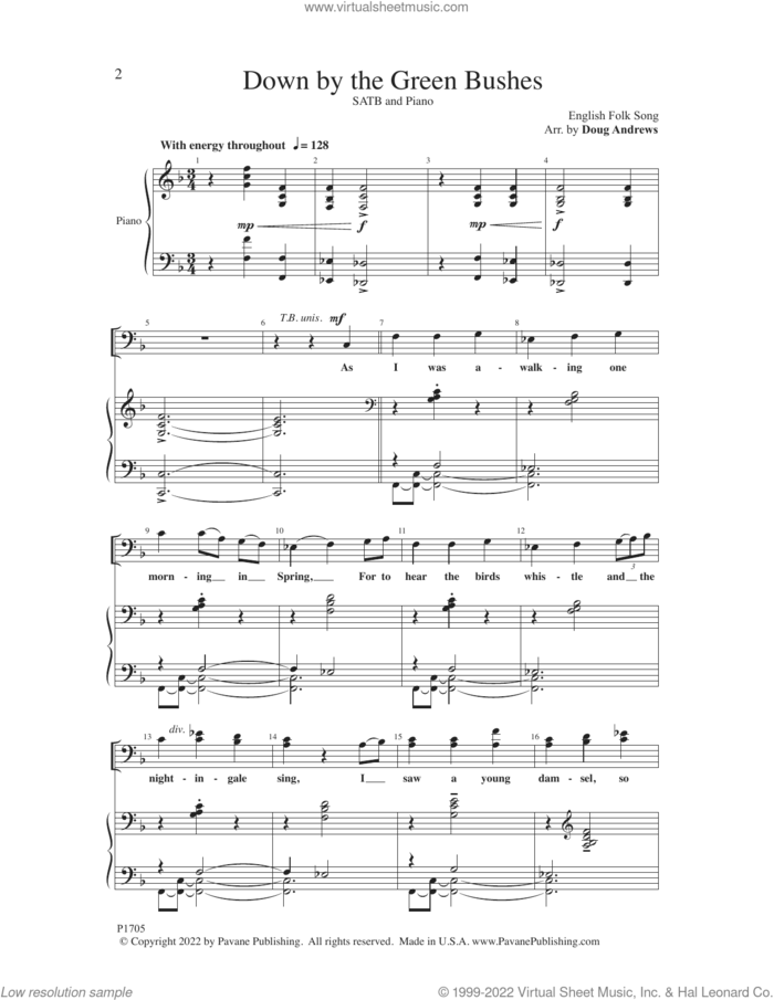 Down by the Green Bushes (arr. Doug Andrews) sheet music for choir (SATB: soprano, alto, tenor, bass)  and Doug Andrews, intermediate skill level