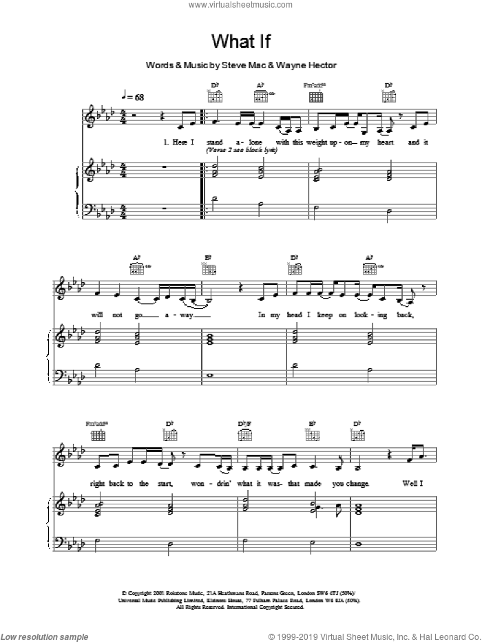 What If... sheet music for voice, piano or guitar by The Lightning Seeds, intermediate skill level