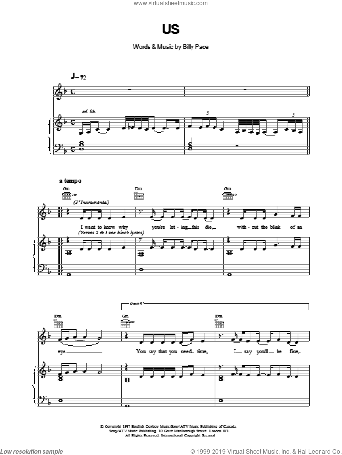 Us sheet music for voice, piano or guitar by Celine Dion, intermediate skill level