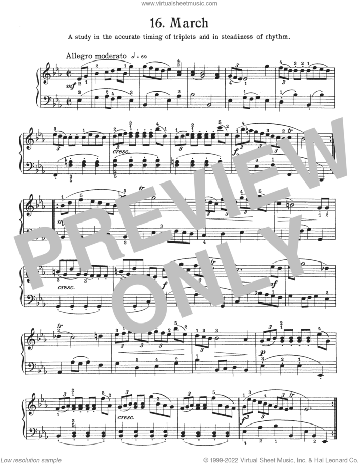 March In E-Flat Major, BWV App 127 sheet music for piano solo by Johann Sebastian Bach and Walter Carroll, classical score, intermediate skill level