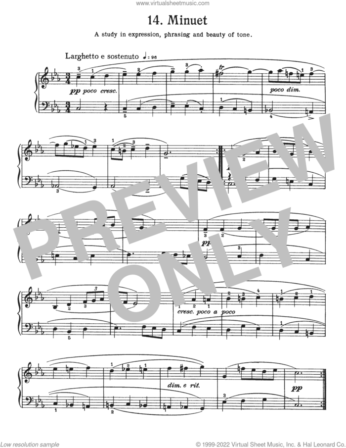 Minuet In C Minor, BWV Appendix 121 sheet music for piano solo by Johann Sebastian Bach, Walter Carroll and Anonymous, classical score, intermediate skill level