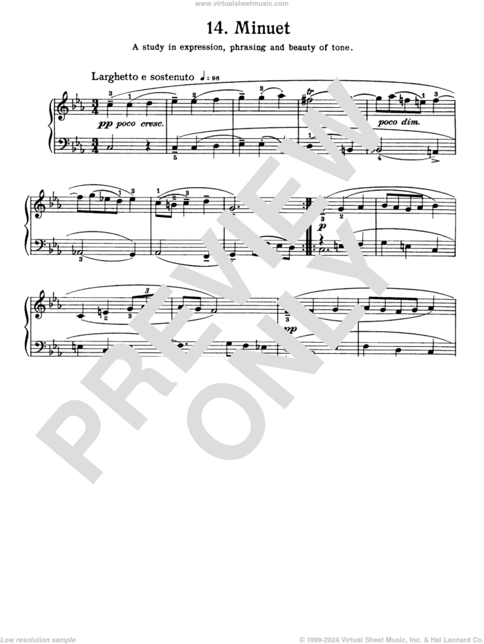 Minuet In C Minor, BWV Appendix 121 sheet music for piano solo by Johann Sebastian Bach, Walter Carroll and Anonymous, classical score, intermediate skill level