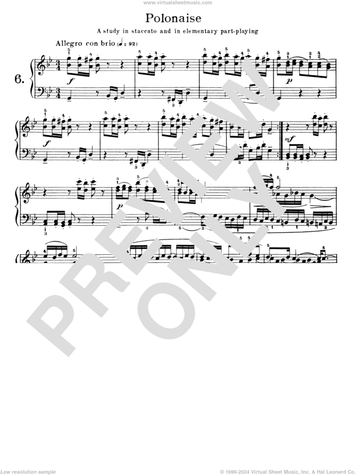 Polonaise In G Minor, BWV App 123 sheet music for piano solo by Johann Sebastian Bach and Walter Carroll, classical score, intermediate skill level